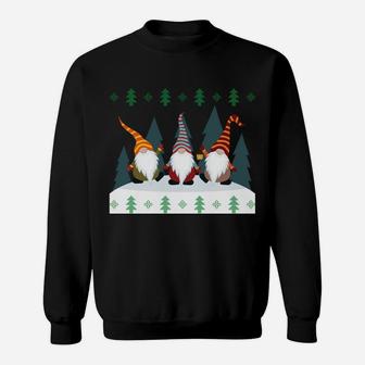 Cute Garden Gnomes Xmas Elf Holiday Ugly Christmas Sweatshirt | Crazezy UK