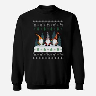 Cute Garden Gnomes Xmas Elf Holiday Ugly Christmas Sweatshirt | Crazezy AU