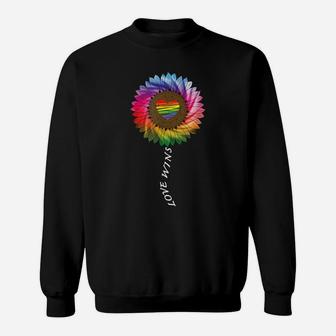 Cute Gay Women And Men Pride Attire Love Wins Flower Sweatshirt | Crazezy