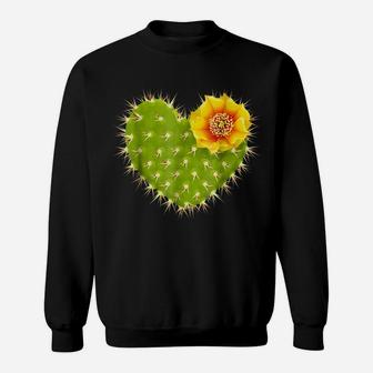 Cute Giant Cactus Heart With Yellow Desert Flower Sweatshirt | Crazezy UK