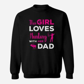 Cute Girls Hunting Gift Dad Daughter Hunting Sweatshirt - Thegiftio UK