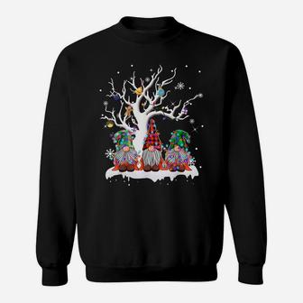 Cute Gnome Buffalo Plaid Christmas Tree Light Ugly Santa Hat Sweatshirt Sweatshirt | Crazezy DE