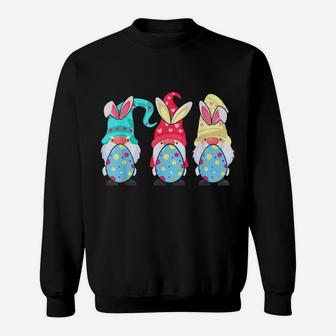 Cute Gnomes Bunny Easter Egg Hunting Sweatshirt | Crazezy