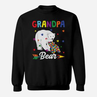 Cute Grandpa Bear Autism Awareness Month Family Sweatshirt - Monsterry UK