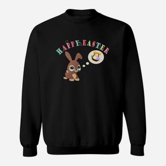 Cute Happy Easter Bunny Eggs Basket Boys Girls Women Sweatshirt - Thegiftio UK