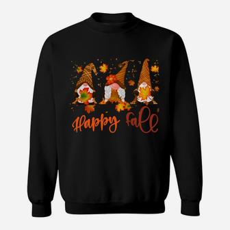 Cute Happy Fall, Autumn Leaves Gnome Fall Sweatshirt Sweatshirt | Crazezy