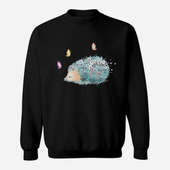 Cute Hedgehog Butterfly Sweatshirt | Crazezy UK