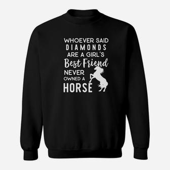 Cute Horses Horses Are A Girls Best Friend Sweatshirt - Thegiftio UK