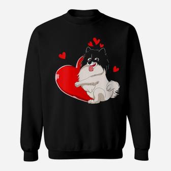 Cute Keeshond Valentines Day Holding Heart My Valentine Sweatshirt - Monsterry UK