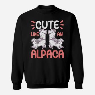 Cute Like An Alpaca - Funny Llama And Alpaca Lover Sweatshirt | Crazezy