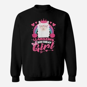 Cute Llamazing Birthday Girl Llama Alpaca Bday Party Gift Sweatshirt | Crazezy