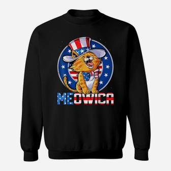 Cute Meowica 4Th Of July Kitty Cat Usa American Flag 'Merica Sweatshirt | Crazezy