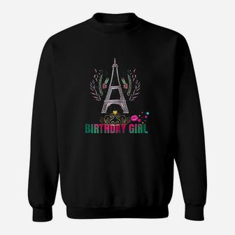 Cute Paris Birthday Girl Party Eiffel Tower Outfit Sweatshirt | Crazezy