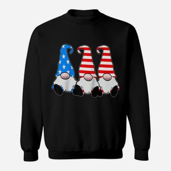 Cute Patriotic Gnomes American Flag Red White Blue Usa Raglan Baseball Tee Sweatshirt | Crazezy