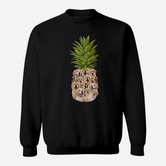 Cute Pineapple Golden Retriever Gifts Valentines Birthday Sweatshirt - Monsterry