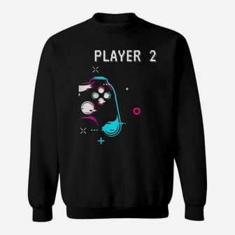 Cute Player 1 & Player 2 Matching Couple Tshirt Gamer Sweatshirt | Crazezy AU