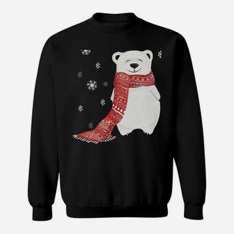 Cute Polar Bear Scarf Merry Christmas Xmas Holidays Gift Tee Sweatshirt Sweatshirt | Crazezy UK