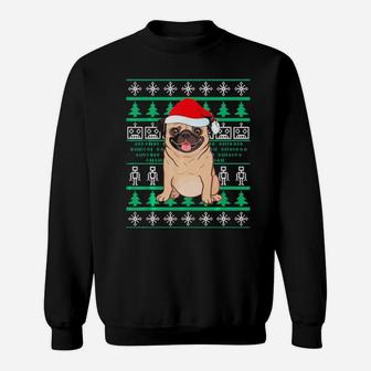 Cute Pug Chritsmas Costume Funny Xmas Ugly Gift Sweatshirt - Monsterry CA