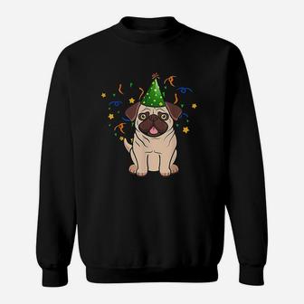 Cute Pug Puppy Dog Birthday Sweatshirt | Crazezy
