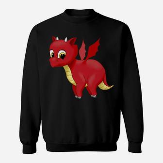 Cute Red Flying Baby Dragon Lover Gift Sweatshirt | Crazezy