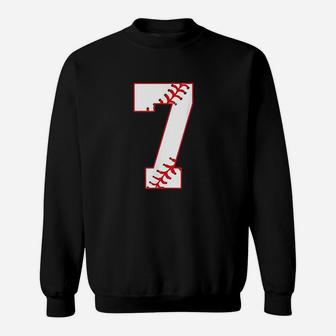 Cute Seventh Birthday Party 7Th Baseball Born Sweatshirt | Crazezy