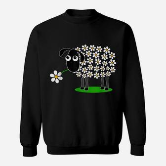 Cute Sheep With Flower Wool Gift For Girls Women Tee Sweatshirt | Crazezy DE