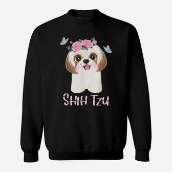Cute Shih Tzu Mom Shitzu Dad Mens Dog Lover Ladies Shihtzu Sweatshirt | Crazezy