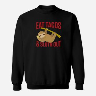 Cute Sloth Eat Tacos Tees Funny Lazy Men Women Gifts Sweatshirt - Thegiftio UK