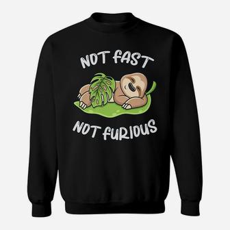 Cute Sloth Sleep Funny Saying Not Fast Not Furious Sluggish Sweatshirt | Crazezy