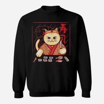 Cute Sushi Chef Cat Sweatshirt Sweatshirt | Crazezy
