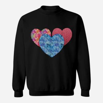 Cute Three Hearts Valentine's Day Family Matching Sweatshirt - Monsterry