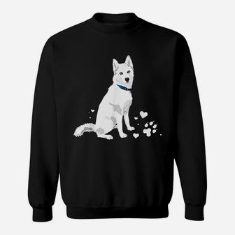 Cute White Siberian Husky Sweatshirt | Crazezy
