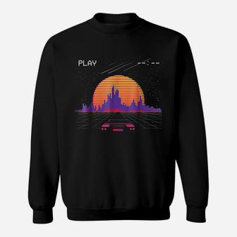 Cyberpunk Outrun Synthwave Sunset Fast Car Aesthetic Sweatshirt - Thegiftio
