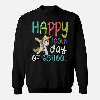Dab Unicorn Cute Animal Kids Gift Happy 100Th Day Of School Sweatshirt | Crazezy