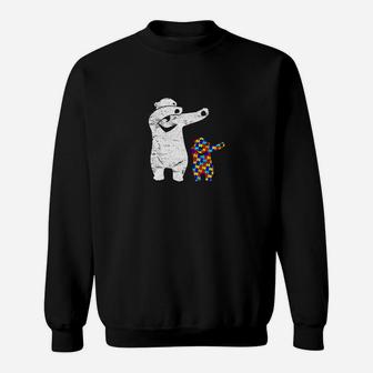 Dabbing Bear Love Autism Awareness Dab Gifts Sweatshirt - Thegiftio UK