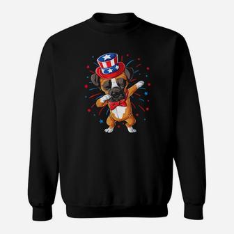 Dabbing Boxer 4Th Of July Boys Girls Usa American Flag Sweatshirt - Monsterry DE