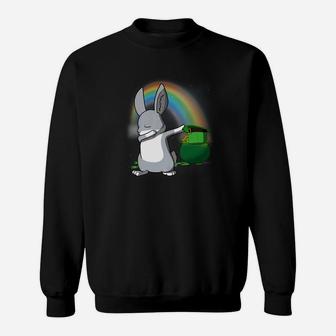 Dabbing Bunny Rabbit Leprechaun St Patricks Day Sweatshirt - Thegiftio UK