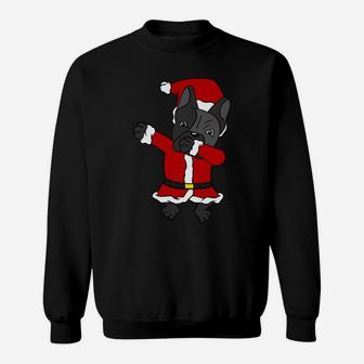Dabbing Christmas French Bulldog Dog Funny Xmas Pun Holiday Sweatshirt Sweatshirt | Crazezy