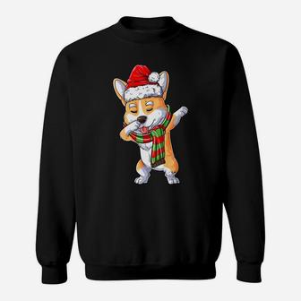 Dabbing Corgi Santa Christmas Gifts Girls Kids Boys Men Xmas Sweatshirt | Crazezy DE