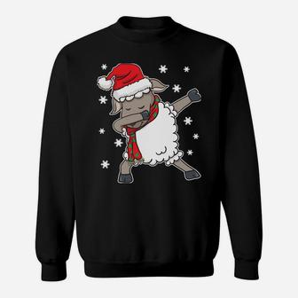 Dabbing Farmer Rancher Sheep Shepherd Christmas Santa Claus Sweatshirt Sweatshirt | Crazezy