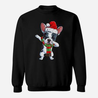 Dabbing French Bulldog Santa Christmas Gifts Kids Boys Xmas Sweatshirt | Crazezy CA