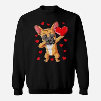 Dabbing French Bulldog Valentines Day Dog Heart Sweatshirt - Monsterry AU