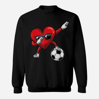 Dabbing Heart Dab Cute Valentines Day Boys Soccer Gift Sweatshirt | Crazezy