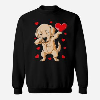 Dabbing Labrador Valentines Day Dog Lover Heart Boys Sweatshirt - Monsterry CA