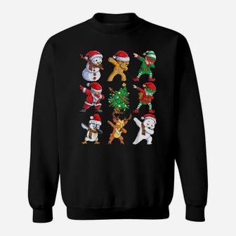 Dabbing Santa Elf Friends Christmas Boys Men Funny Xmas Dab Sweatshirt | Crazezy DE