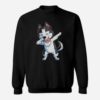 Dabbing Siberian Husky Dog Lover Sweatshirt | Crazezy CA