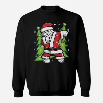 Dabbing Through The Snow Old English Sheepdog Dog Christmas Sweatshirt Sweatshirt | Crazezy UK