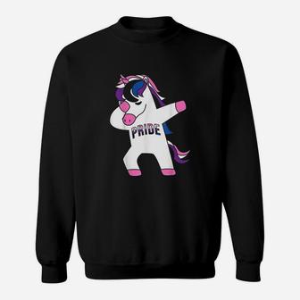Dabbing Unicorn Genderfluid Pride Flag Lgbtq Cool Lgbt Gift Sweatshirt | Crazezy