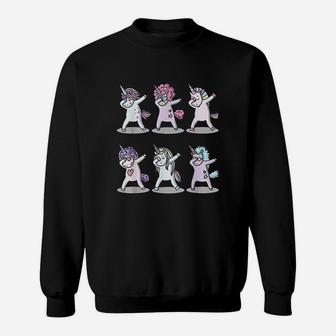 Dabbing Unicorns Funny Unicorn Gift Unicorn Birthday Sweatshirt | Crazezy