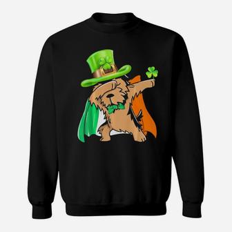 Dabbing Yorkshire Terrier Irish Flag Cape Patricks Day Sweatshirt - Monsterry CA